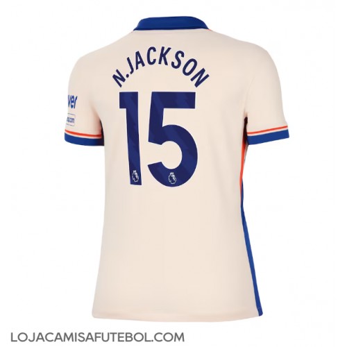 Camisa de Futebol Chelsea Nicolas Jackson #15 Equipamento Secundário Mulheres 2024-25 Manga Curta